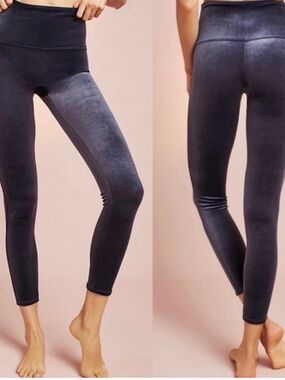 SPANX High-Waist Black Velvet Leggings